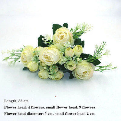 Geltona veislė rudens netikra arbata rožė bijūnas šilkinė gėlė rudens gerbera ramunė netikra gėlė plastikinė "pasidaryk pats" vestuvių namų aksesuarai