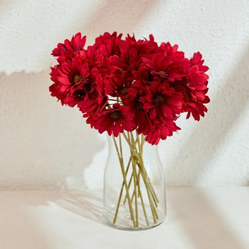 24 κεφαλές τεχνητό λουλούδι μαργαρίτες Λευκά ψεύτικα λουλούδια Τραπέζι γαμήλιου αυτοκινήτου Δώρα για πάρτι Μπουκέτο χριστουγεννιάτικο DIY διακόσμηση πολυτελούς σπιτιού