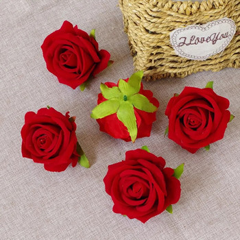 5/10 τμχ 7cm Τεχνητά λουλούδια τριαντάφυλλο Κεφάλι για διακόσμηση σπιτιού γάμου Ψεύτικα λουλούδια Τριαντάφυλλο κεφαλή DIY Προμήθειες στεφάνι