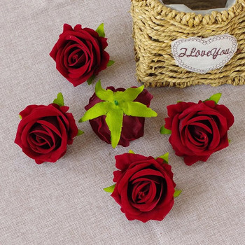 5/10 τμχ 7cm Τεχνητά λουλούδια τριαντάφυλλο Κεφάλι για διακόσμηση σπιτιού γάμου Ψεύτικα λουλούδια Τριαντάφυλλο κεφαλή DIY Προμήθειες στεφάνι