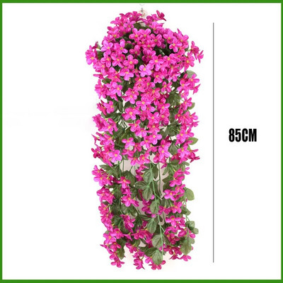 Ljubičasto umjetno cvijeće Dekoracija za zabavu Valentinovo Vjenčanje Viseća košara na zidu Lažna biljka Dekoracija vrta na otvorenom