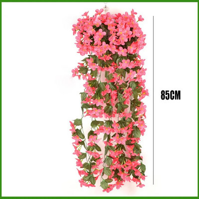 Ljubičasto umjetno cvijeće Dekoracija za zabavu Valentinovo Vjenčanje Viseća košara na zidu Lažna biljka Dekoracija vrta na otvorenom