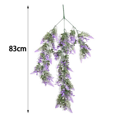 Ljubičasto umjetno cvijeće Dekoracija za zabavu Valentinovo Vjenčanje Viseća košara na zidu Lažna biljka Dekoracija vrta na otvorenom