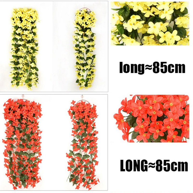 Ljubičasto umjetno cvijeće Dekoracija za zabavu Valentinovo Vjenčanje Viseća košara na zidu Lažna biljka Dekoracija vrta na otvorenom