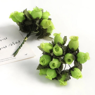 12 tk/partii siidiroos kunstlillede kimp Kodukaunistuseks mõeldud võltslilled jõulupeo pulmakaunistus pärja tarvikud