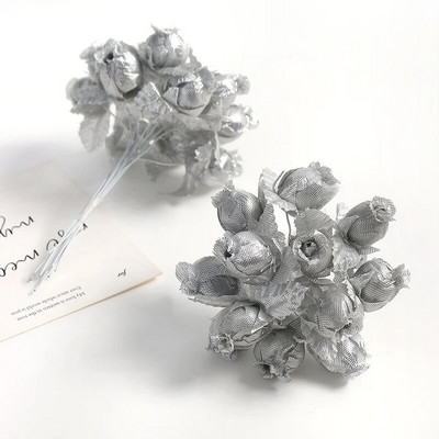 12 tk/partii siidiroos kunstlillede kimp Kodukaunistuseks mõeldud võltslilled jõulupeo pulmakaunistus pärja tarvikud