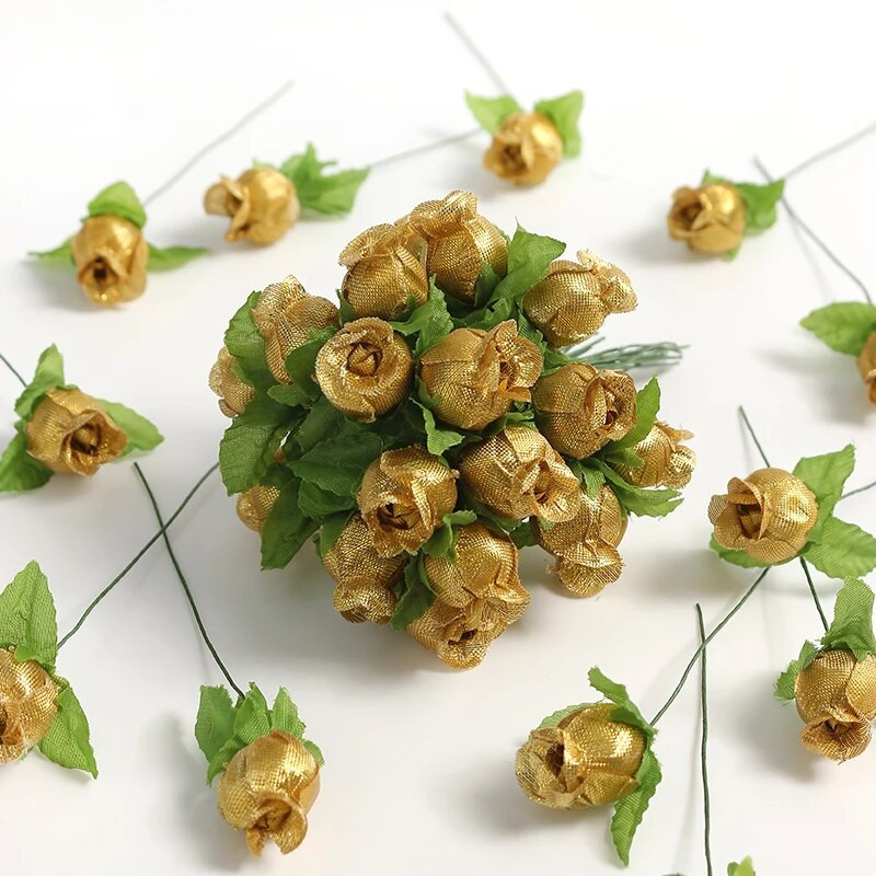 12 tk/partii siidiroos kunstlillede kimp Kodukaunistuseks mõeldud võltslilled jõulupeo pulmakaunistus pärja tarvikud