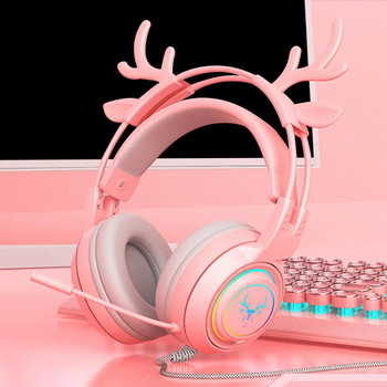 Ακουστικά ελαφιού RGB Light Smile Face TWS Ακουστικά Gradient Νέο Ακουστικό Ροζ Δώρο Ακουστικών Μικρού Κοριτσιού Κατάλληλο για Τηλεφωνικό Υπολογιστή