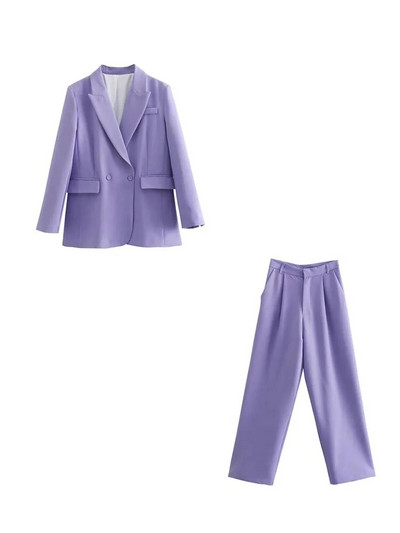 Klacwaya Žensko odijelo Blazer Odijela s hlačama Ženski komplet 2022. Žensko 2-dijelno žensko uredsko odijelo Hlače visokog struka