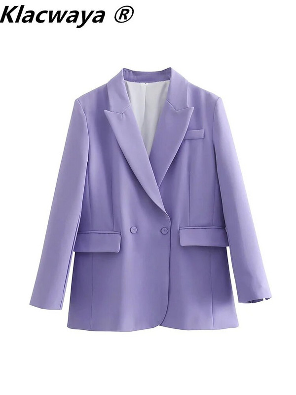 Klacwaya Žensko odijelo Blazer Odijela s hlačama Ženski komplet 2022. Žensko 2-dijelno žensko uredsko odijelo Hlače visokog struka