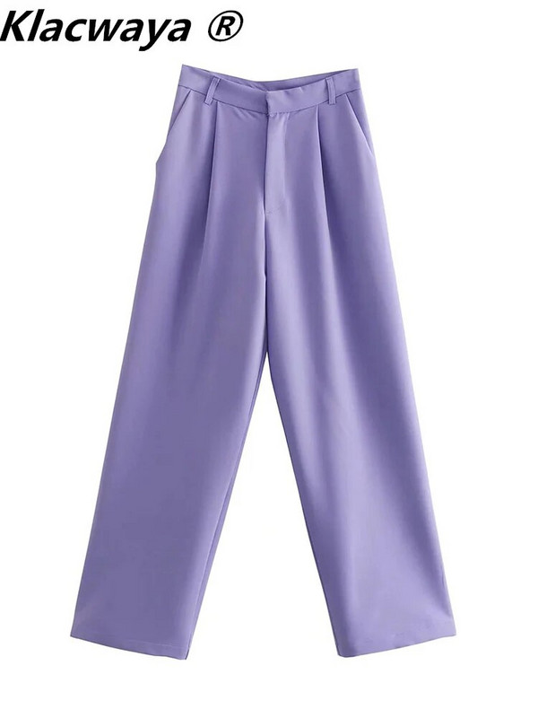 Klacwaya Žensko odijelo Blazer Odijela s hlačama Ženski komplet 2022. Žensko 2-dijelno žensko uredsko odijelo Hlače visokog struka