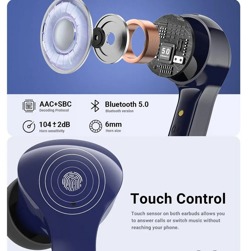 Bežične slušalice 20H slušalice LED digitalni zaslon s kućištem za punjenje za pametni telefon Prijenosno računalo