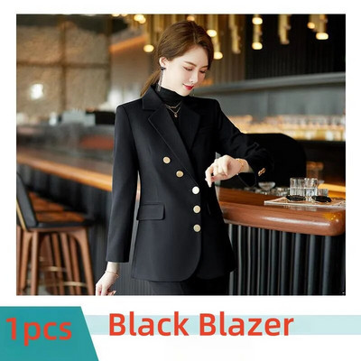 Elegantiški moteriški oficialūs 2 dalių rinkiniai 2023 m. rudens, žiemos raudona, žalia, juoda švarko ir kelnių kostiumai biuro moteriškos darbo verslo kelnių rinkinys