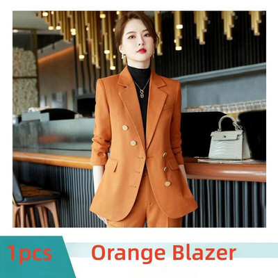 Elegantiški moteriški oficialūs 2 dalių rinkiniai 2023 m. rudens, žiemos raudona, žalia, juoda švarko ir kelnių kostiumai biuro moteriškos darbo verslo kelnių rinkinys