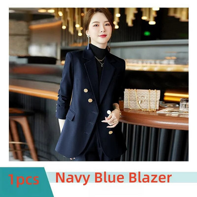 Elegantiški moteriški oficialūs 2 dalių rinkiniai 2023 m. rudens, žiemos raudona, žalia, juoda švarko ir kelnių kostiumai biuro moteriškos darbo verslo kelnių rinkinys