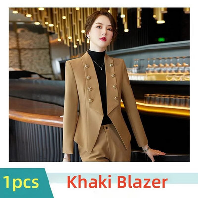 2023 Jesen Zima Žensko formalno odijelo s hlačama Komplet od 2 komada Ženska plava kaki plava ženska poslovna radna odjeća Sako i hlače