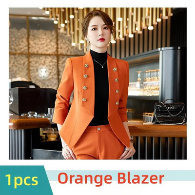 2023 Jesen Zima Žensko formalno odijelo s hlačama Komplet od 2 komada Ženska plava kaki plava ženska poslovna radna odjeća Sako i hlače