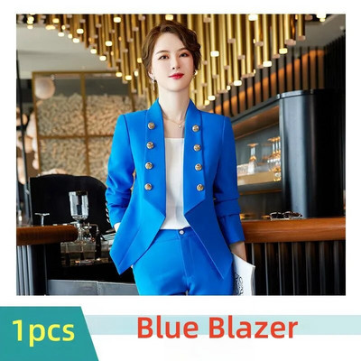 2023 Jesen Zima Žensko formalno odijelo s hlačama Komplet od 2 komada Ženska plava kaki plava ženska poslovna radna odjeća Sako i hlače