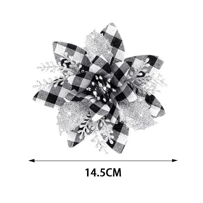 10 vnt Blizgučiai Dirbtinės kalėdinės gėlės Kalėdinės netikros gėlės Kalėdų eglutės dekoravimas Navidad vakarėlio Naujųjų metų papuošalai Namų dekoras