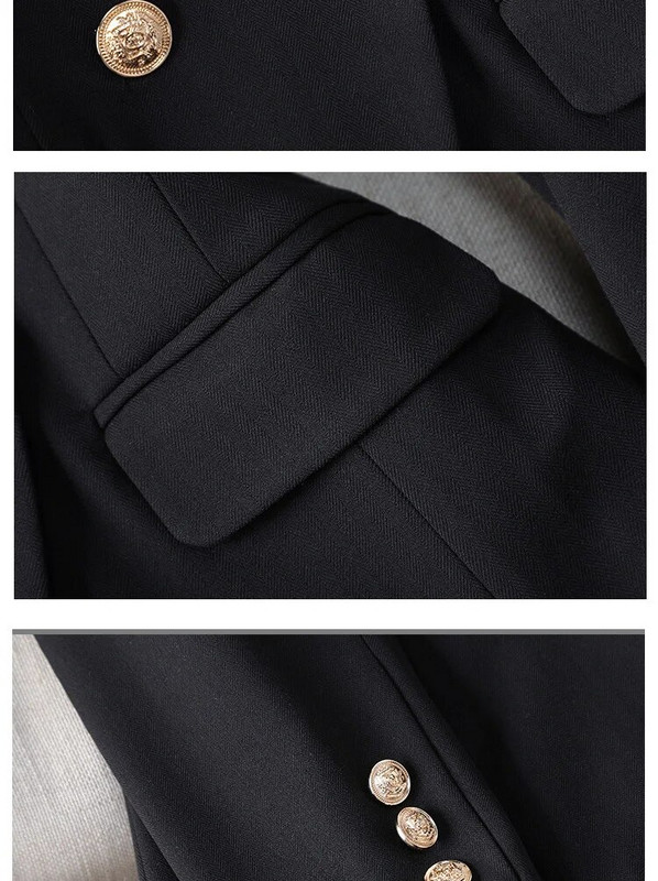 Jesen 2023. Ženski svečani dvodijelni set kaki bež crni uski sako i hlače Uredska radna radna odjeća Odijelo s hlačama