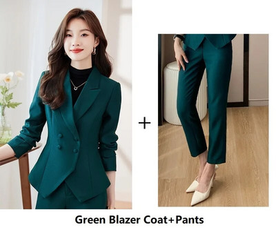 Alkalmi Elegáns nadrágkosztümök Blézerek Női Női Üzleti Irodai Munkaruházat Professzionális nadrágkosztümök Női nadrág szett