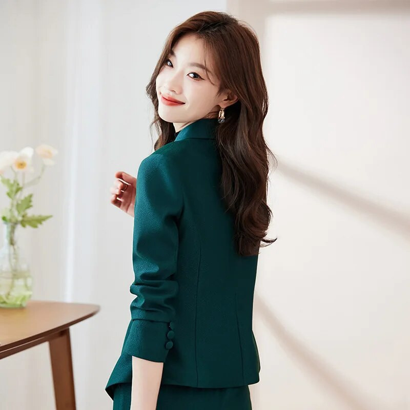 Alkalmi Elegáns nadrágkosztümök Blézerek Női Női Üzleti Irodai Munkaruházat Professzionális nadrágkosztümök Női nadrág szett