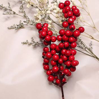 6 τεμ. Τεχνητά Χριστουγεννιάτικα Μούρα Κόκκινα Μούρα Αφρού Πολλαπλών τύπων για DIY Προμήθεια Χριστουγεννιάτικων Στεφανιών Διακοσμήσεις Χριστουγεννιάτικων Δέντρων