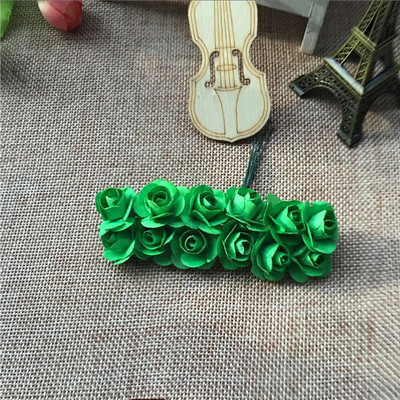 144gab Mini 2cm papīra rožu ziedu galvas pušķis, mākslīgs kāzu mājas dekorēšanai.