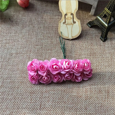 144gab Mini 2cm papīra rožu ziedu galvas pušķis, mākslīgs kāzu mājas dekorēšanai.