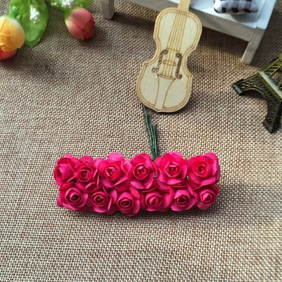 144gab Mini 2cm papīra rožu ziedu galvas pušķis, mākslīgs kāzu mājas dekorēšanai.