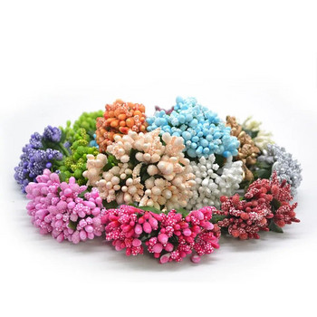 12 τμχ/παρτίδα Χειροτεχνία Τεχνητά λουλούδια Stamen Sugar Διακόσμηση Γάμου DIY στεφάνι Κουτί δώρου Scrapbooking Φτηνά ψεύτικα λουλούδια