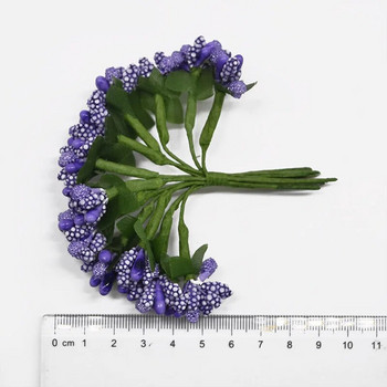 12 τμχ/παρτίδα Χειροτεχνία Τεχνητά λουλούδια Stamen Sugar Διακόσμηση Γάμου DIY στεφάνι Κουτί δώρου Scrapbooking Φτηνά ψεύτικα λουλούδια