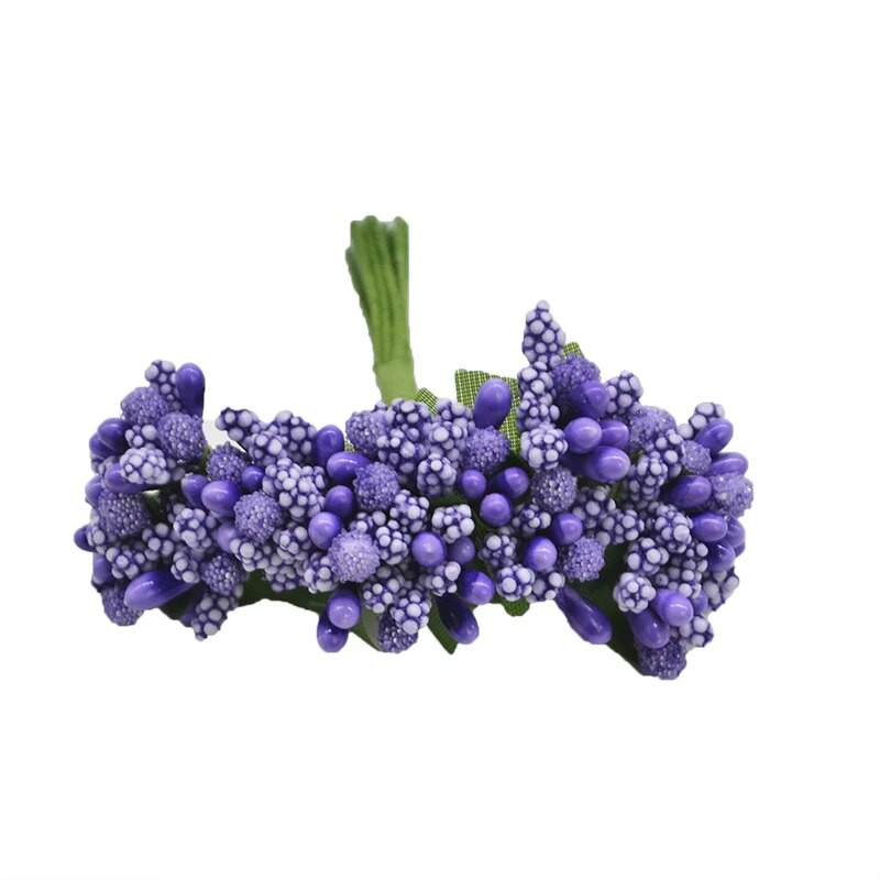 12 tk/partii käsitöö kunstlilled tolmukas suhkur pulmapeo kaunistus DIY pärg kinkekarp Scrapbooking odavad võltslilled