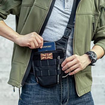 Тактическа чанта за рамо Чанта за подмишници Мъжка чанта Hidden Agent Molle Combat Shoulder Bag Портфейл за открито пътуване Телефон Ключ Чанта против кражба