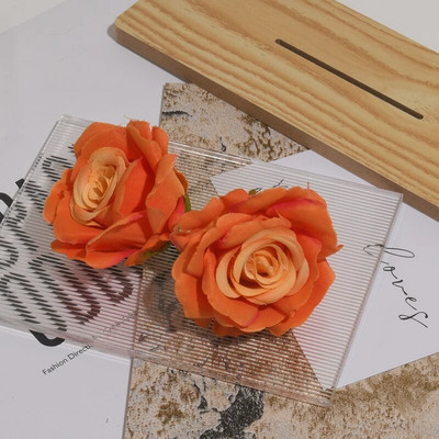 30PCS 5cm zakrivljeni rub ruže od umjetne svile cvjetne glavice vjenčane dekoracije DIY rođendanski vijenac Scrapbooking obrt lažno cvijeće