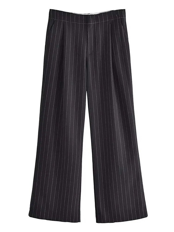 TRAF 2023 rudens ziemas bikšu komplekti Modes svītras, divdaļīgs sieviešu uzvalks, biroja žakešu komplekts, sieviete, 2 dab. sieviešu tērpi