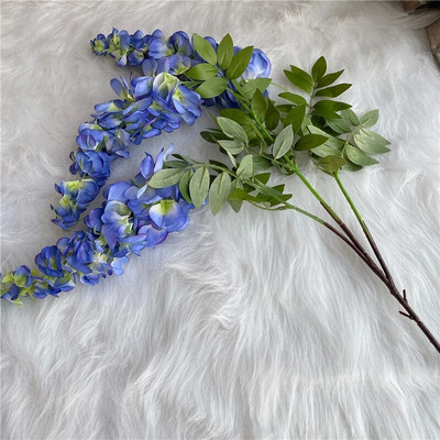 Grana glicinije od 100 cm s lišćem za dekoraciju vjenčanja bijeli Umjetni cvijet indie soba zidni dekor Girlland cvjetni