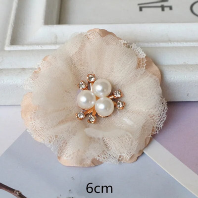 10Gb/Lot Beige Series Camellia Rose šifona auduma mākslīgo ziedu galva kāzu kleitu apģērbu dekorēšanai galvassegā