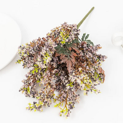 Skaisti putu mākslīgie lavandas ziedi lēti kviešu viltoti augi pušķis Ziemassvētku kāzu mājas galda dekorēšana rudens amatniecība