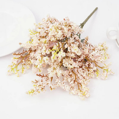 Skaisti putu mākslīgie lavandas ziedi lēti kviešu viltoti augi pušķis Ziemassvētku kāzu mājas galda dekorēšana rudens amatniecība