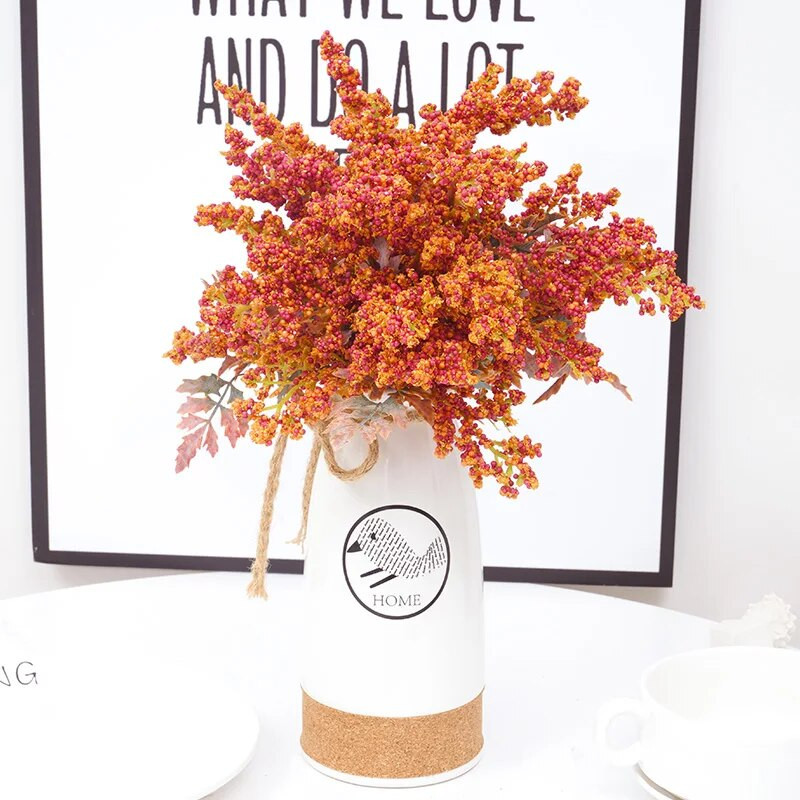 Skaisti putu mākslīgie lavandas ziedi lēti kviešu viltoti augi pušķis Ziemassvētku kāzu mājas galda dekorēšana rudens amatniecība