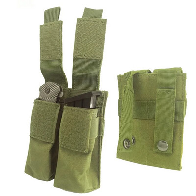 Θήκη 9 χιλιοστών Pistol Magazine Tactical Double Molle Belt Mag Bag Πακέτο θήκης φακού Tactical Αξεσουάρ κυνηγιού Airsoft Handgun