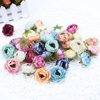 4cm копринени божури глави стенни фалшиви рози растения коледна сватба домашен декор направи си сам подарък кутия за бонбони изкуствени цветя за декорация
