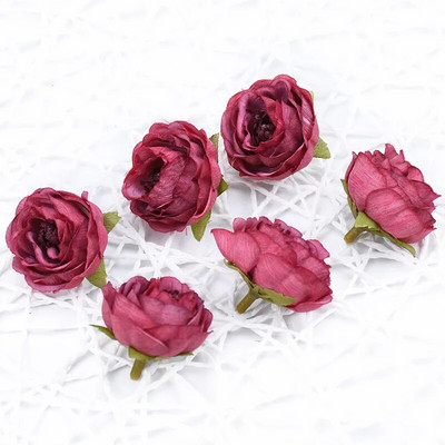 4 cm svilene glave božura Zidne lažne ruže Biljke Božićno vjenčanje Kućni dekor Diy Poklon Kutija za slatkiše Umjetno cvijeće za ukrašavanje