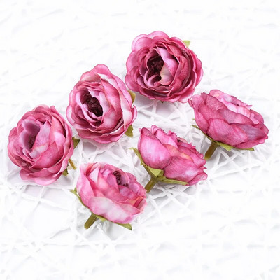 4 cm svilene glave božura Zidne lažne ruže Biljke Božićno vjenčanje Kućni dekor Diy Poklon Kutija za slatkiše Umjetno cvijeće za ukrašavanje