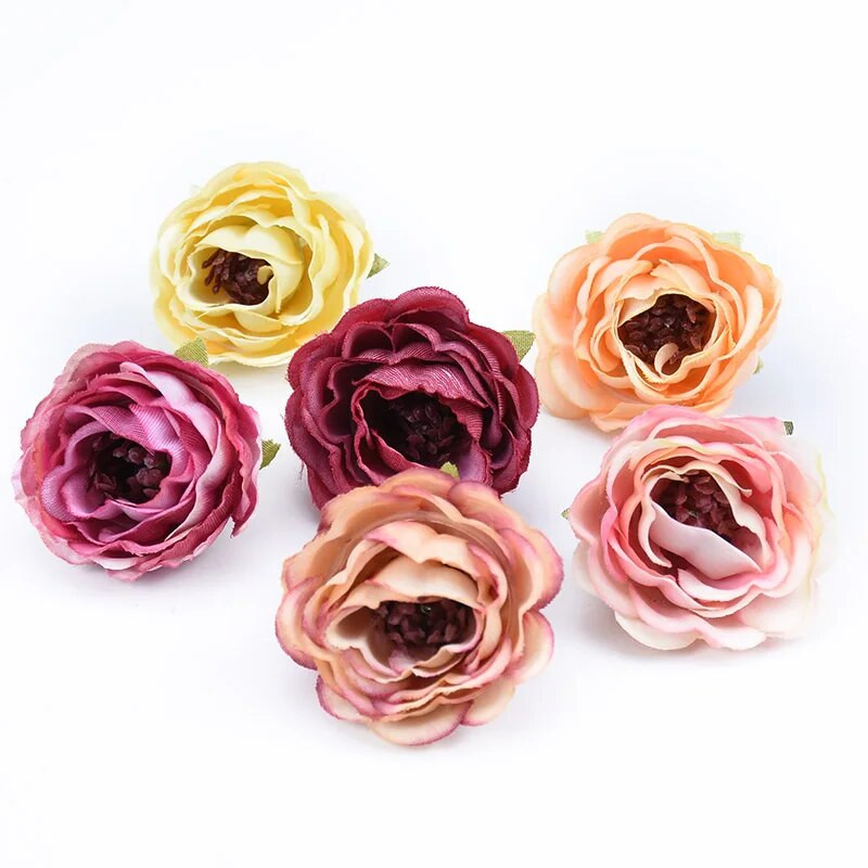 4 cm svilene glave božura Zidne lažne ruže Biljke Božićno vjenčanje Kućni dekor Diy Poklon Kutija za slatkiše Umjetno cvijeće za ukrašavanje