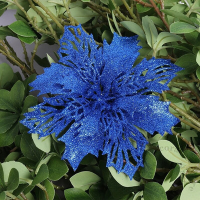 5 kom 9-16 cm božićni ukrasi svjetlucavo umjetno cvijeće za uređenje doma Božićno drvce Privjesak Navidad Novogodišnji ukrasi Pribor