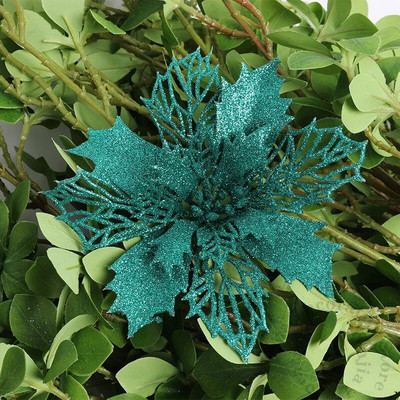 5 kom 9-16 cm božićni ukrasi svjetlucavo umjetno cvijeće za uređenje doma Božićno drvce Privjesak Navidad Novogodišnji ukrasi Pribor