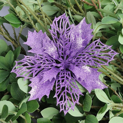 5 kom 9-16 cm božićni ukrasi svjetlucavo umjetno cvijeće za uređenje doma Božićno drvce Privjesak Navidad Novogodišnji ukrasi Pribor