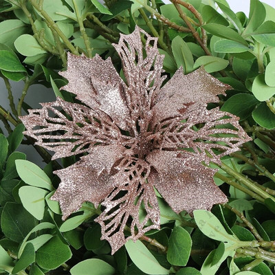 5 kom 9-16 cm božićni ukrasi svjetlucavo umjetno cvijeće za uređenje doma Božićno drvce Privjesak Navidad Novogodišnji ukrasi Pribor